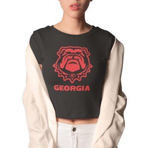 NEW Georgia Bulldogs Form Fit Crop Top Shirt BLACK